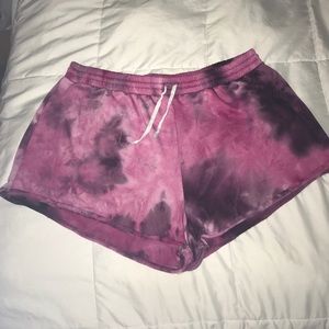 Purple & Pink Tye Dye Knit Shorts
